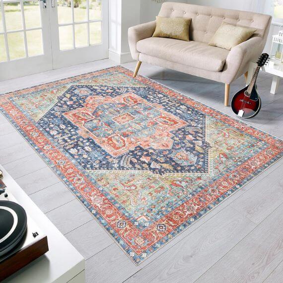 Tapis d'orient bleu Nomadiya